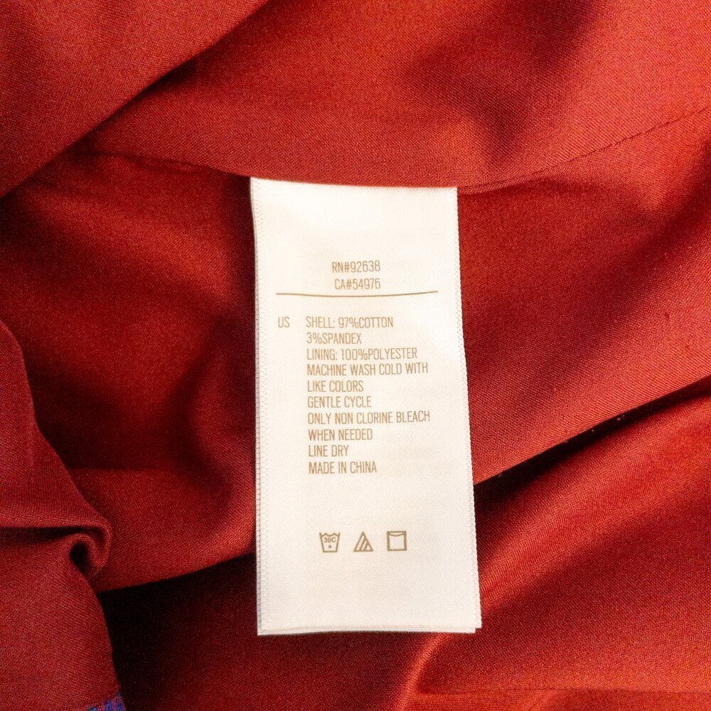 Fossil Women’s Skirt Size 8 Purple Red Geometric Print Cotton Blend Workwear - Picture 4 of 4